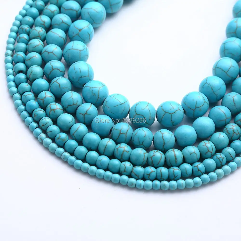 

Wholesale Blue Imitation Turquoises Stone Loose Beads 4/6/8/10/12mm for Jewelry Making DIY Bracelet Necklace