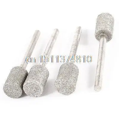 

3mm Dia Shank 8mm Cylinder Tip Diamond Points Grinding Drill Bit 4 Pcs