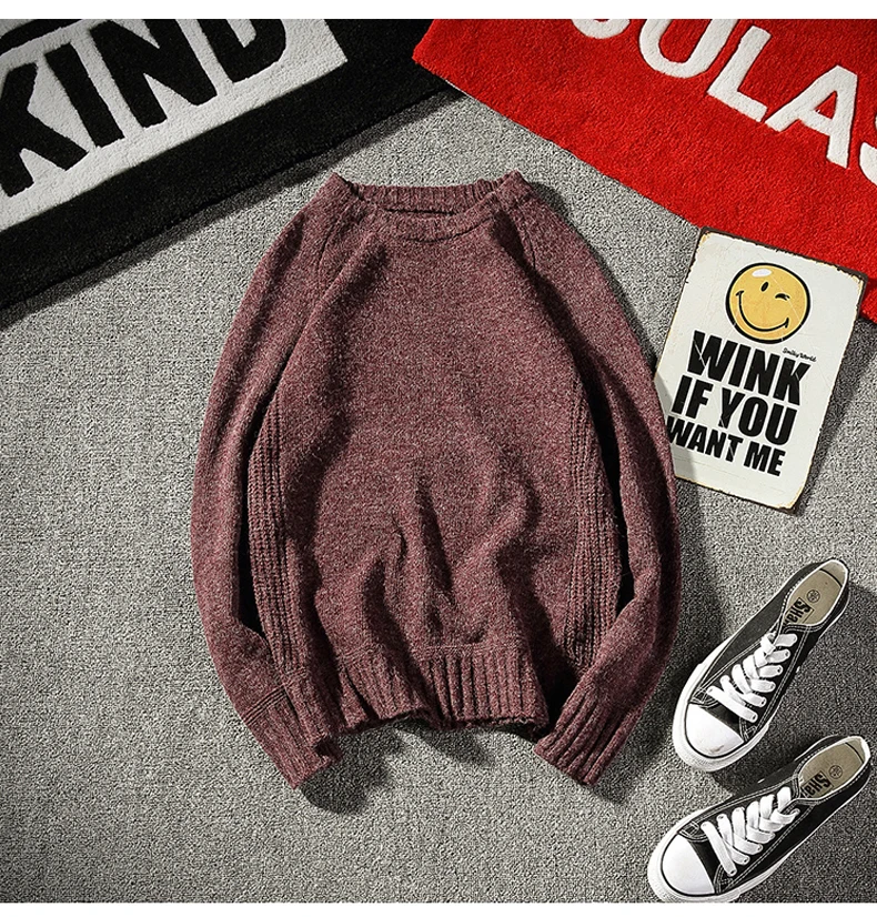 2017 Новый осенний модный брендовый Повседневный свитер с круглым вырезом Мужской пуловер вязание мужские свитера и пуловеры мужские