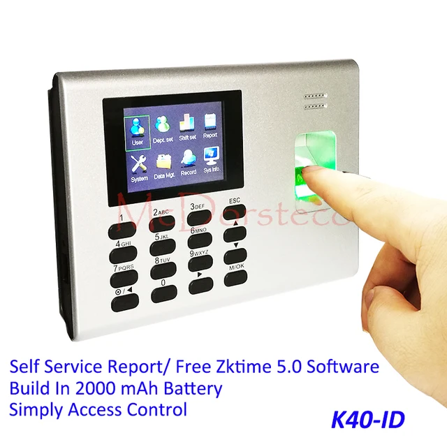 tcp ip build in battery biometric fingerprint time attendance