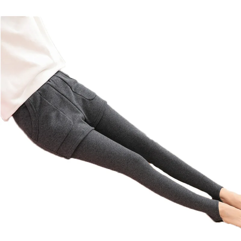 2018 autumn winter woman thick legging 2 in 1 warming trousers and foot pants