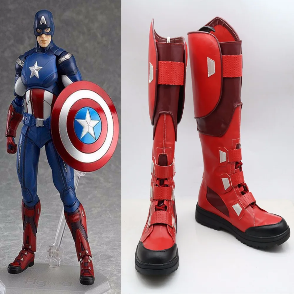 Custom Made Adult Captain America Cosplay Shoes Boots Accessories