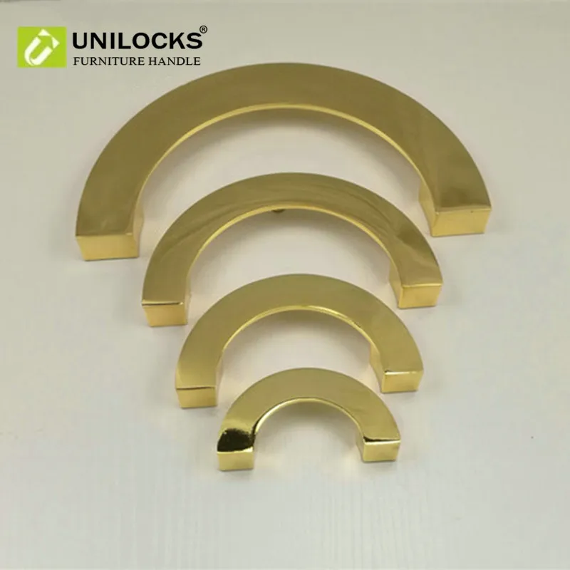 UNILOCKS кухонный шкаф выдвижная дверь Золотая зеркальная ручка и ручки полукруглые