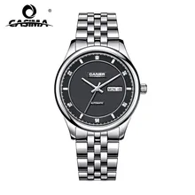 Новые автоматические деловые часы CASIMA с бриллиантовым шармом, мужские часы с календарем, водонепроницаемые 100 м, нержавеющая сталь#6806