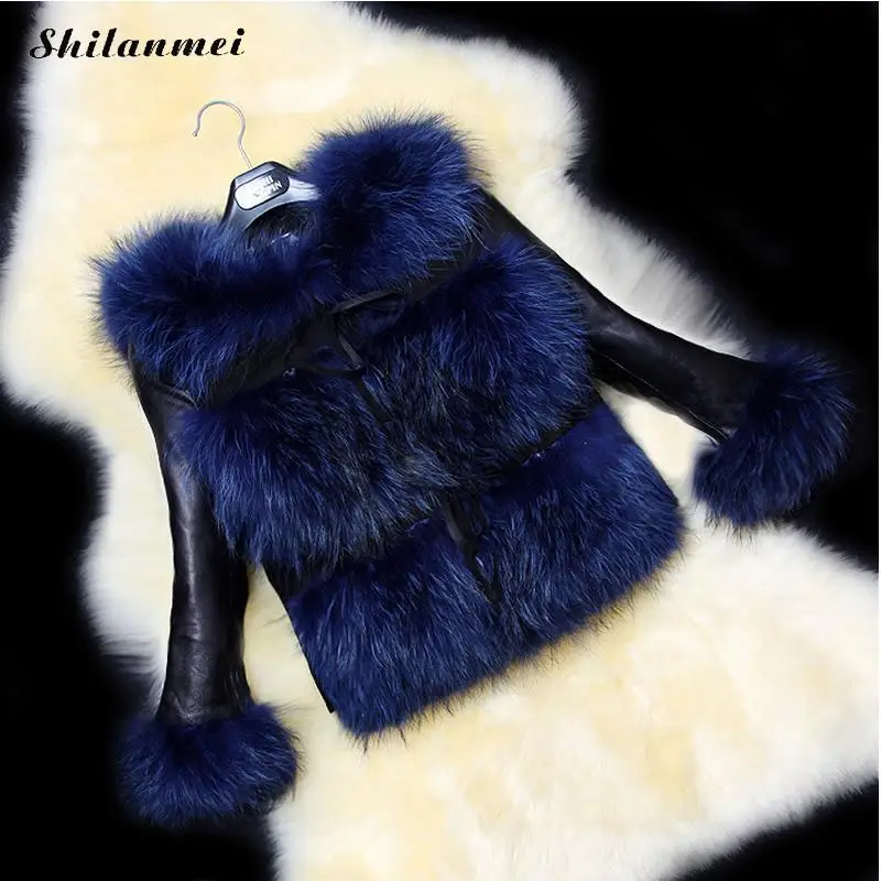 Blue Brown Femmes Veste Wine Manteau Chaud dark 2017 black Outwear Cuir Manteaux Vêtements En coyote Color Nouvelle Parkas D'hiver Fausse Fourrure Longue Red BwqwHfE