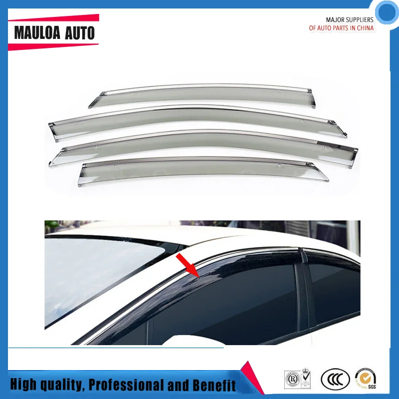 

4 Piece Injection molding trim vent shade rain sun wind deflector window visor for CIIMO