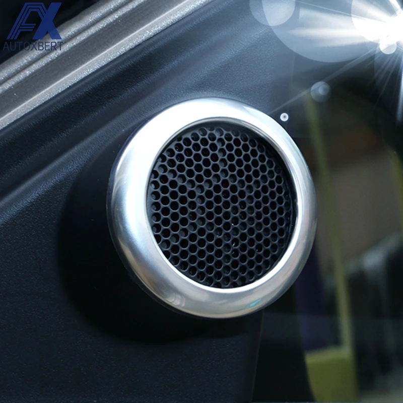 AX 2pcsChrome Pillar Door Stereo Speaker Cover For Toyota Corolla Altis 2014 2015 2016 Trim