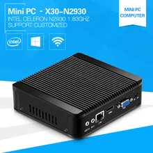 Дешевле Мини-ПК Безвентиляторный Компьютер Celeron N2930 1.83 ГГц quad-core сервер Linux Окна 4 г ОЗУ computadores USB 3.0