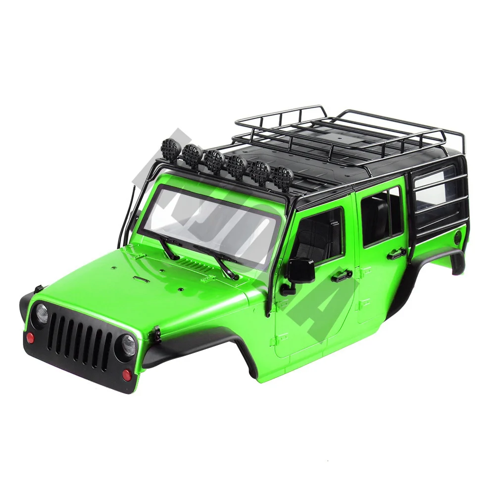 INJORA 7 цветов 313 мм корпус колесной базы+ клетка для 1/10 RC Гусеничный Jeep Wrangler Axial SCX10 SCX10 II 90046 - Цвет: Green