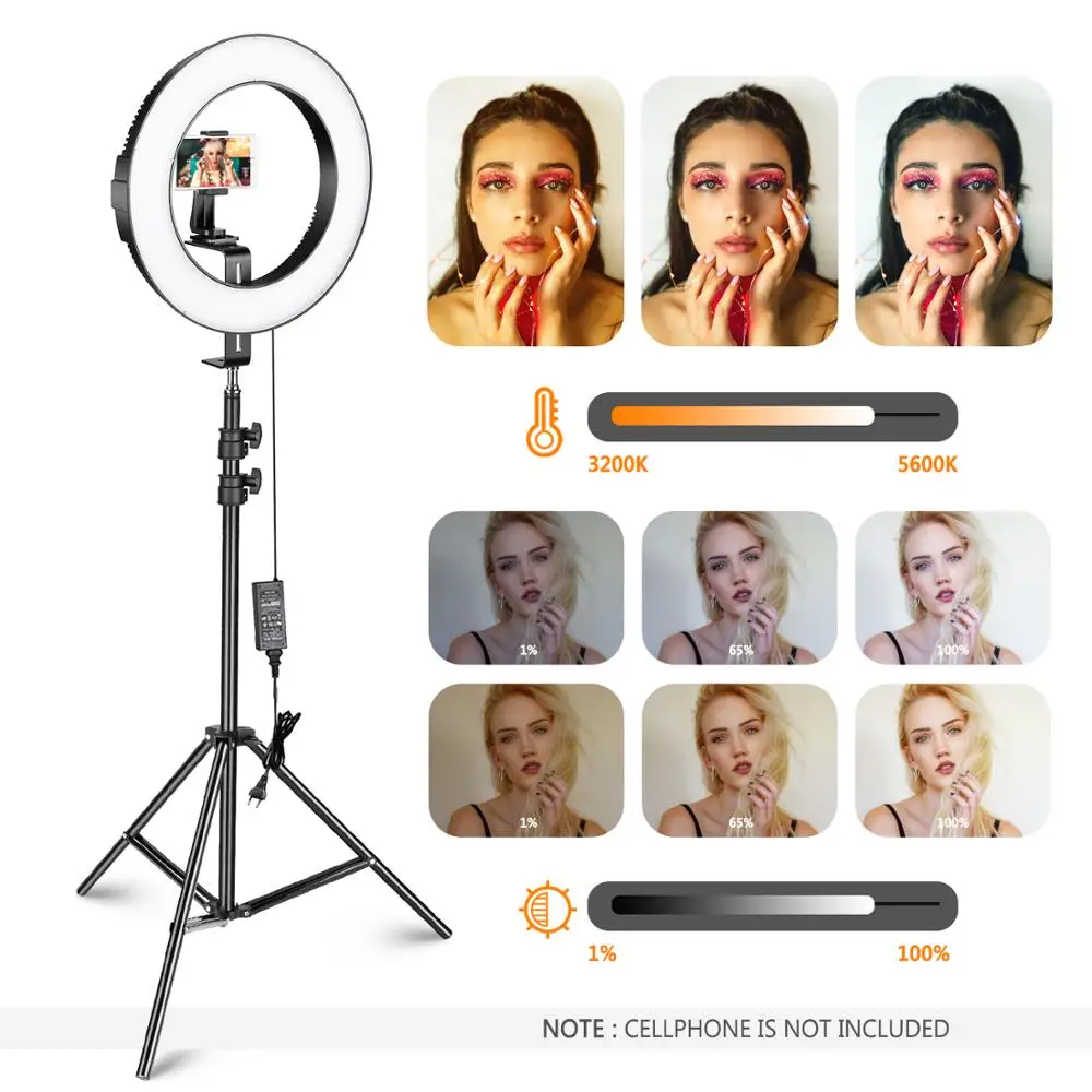  Neewer 14-inch Outer Dimmable Bi-color SMD LED Ring Light Lighting Kit for Camera/Smartphone Photo  - 32904851193
