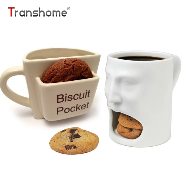 Transhome Creative Coffee Mug With Biscuit Cookie Dessert Pocket ... Transhome Creative Coffee Mug With Biscuit Cookie Dessert Pocket ...
