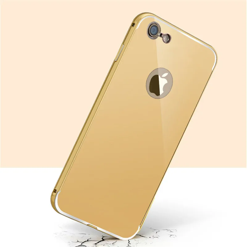 Для Apple iPhone 5 5S чехол Роскошный металлический алюминиевый+ акриловый жесткий зеркальный чехол для iPhone 6 6S 7 plus 8 plus X XR XS Max задняя крышка