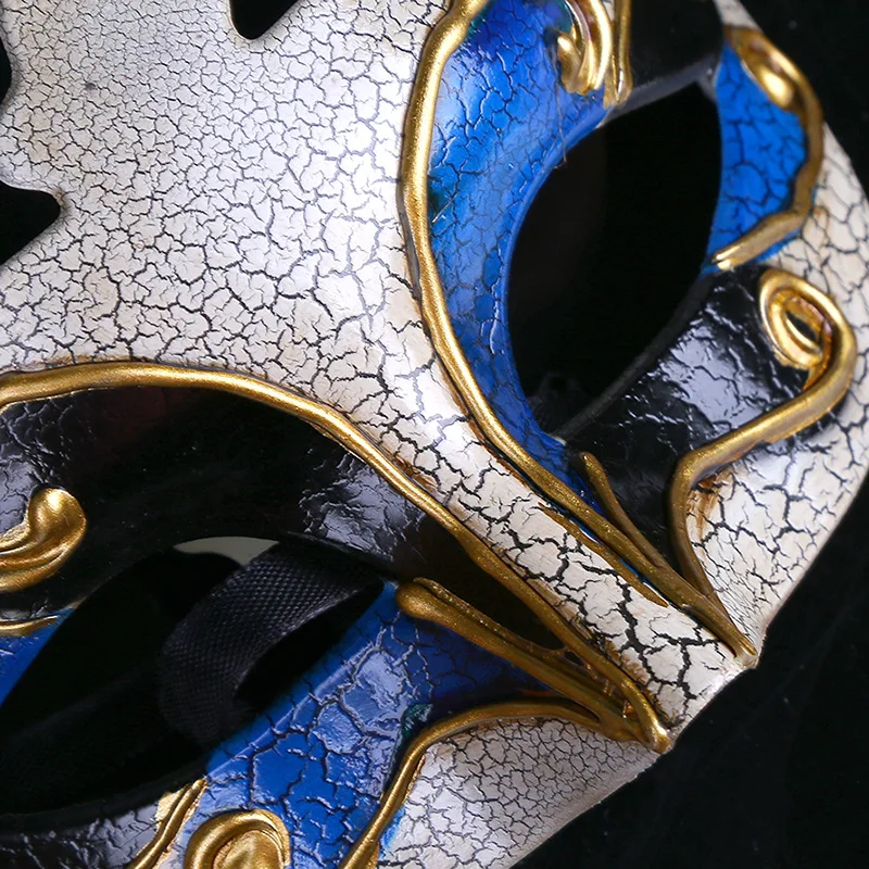 New Golden rim festival new cosplay mask upscale Venetian mask halloween party crown crack masquerade mask