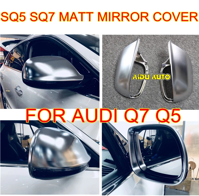 

SPORT MATT CHROME SILVER MIRROR CASE REAR VIEW MIRROR COVER SHELL FOR AUDI Q5 Q7