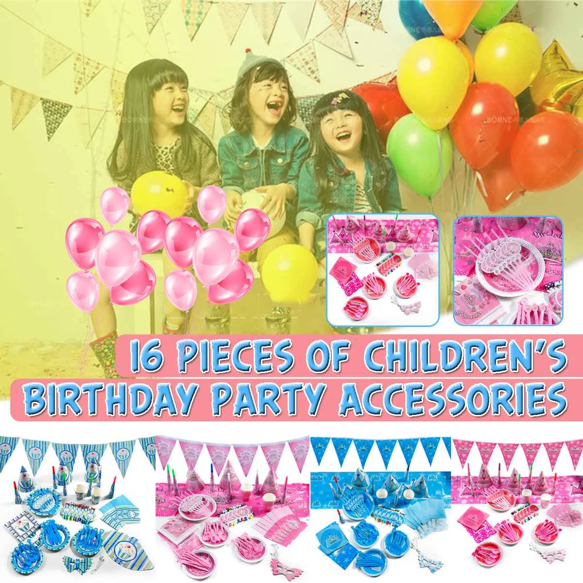 

4 Types A Set colorful Holiday Theme Tableware Theme Gift Party Tableware Disposable Tableware Birthday Supplies