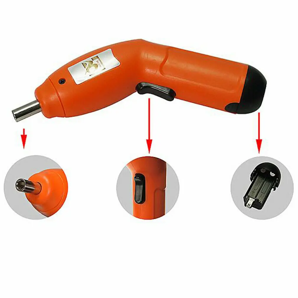 6V Electric Battery Powered Cordless Screwdriver Drill Bit Tool with 11 Screws