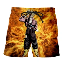 Мужские хипстерские летние быстросохнущие пляжные боксерские шорты 3D Dragon Ball Z Детские Гоку печатные бордшорты с карманами-2