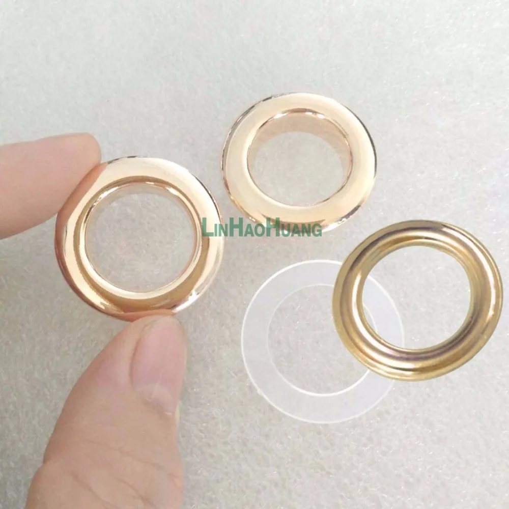 

50pcs/lot 28mm round metal brass eyelets with washer metal grommets gold/nickle/black /bronze color free shipping Eyelets-28MM