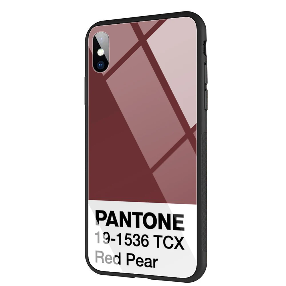 Lavaza Caliente Pantone Tempered glass TPU Case for iPhone XS Max XR X 8 7 6 6S Plus 5 5S SE - Color: TG10