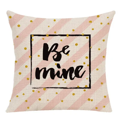 

Valentine's Day linen hug pillowcase Love couple sofa cushion cover wholesale gift pillow