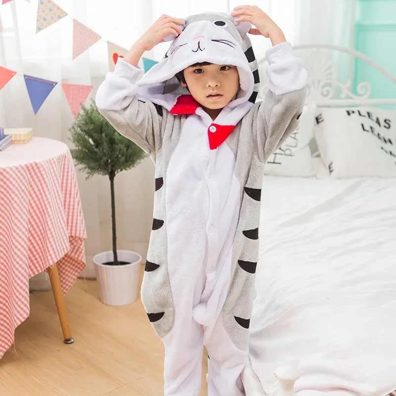 Новые детские пижамы осень-зима мальчики девочки фланель забавные животные панда стежка пижамы Костюмы детская одежда для сна, Свободный комбинезон - Цвет: 19