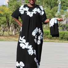 Dashikiage черное хлопковое мягкое текстурированное удобное платье с большим шарфом