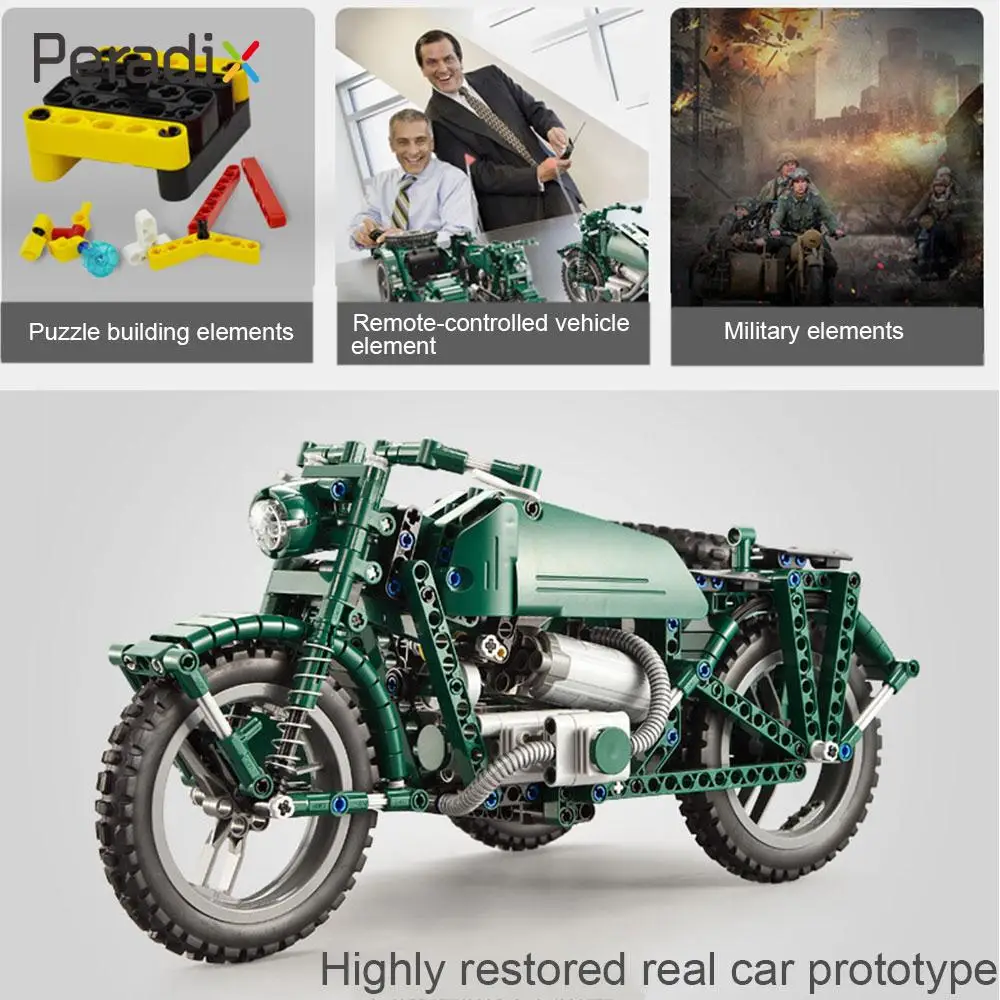 Diy собрать военные мотоциклы военные игрушечные мотоциклы модная прочная модель мотоцикла 1 Набор Зеленая коллекция рабочего стола