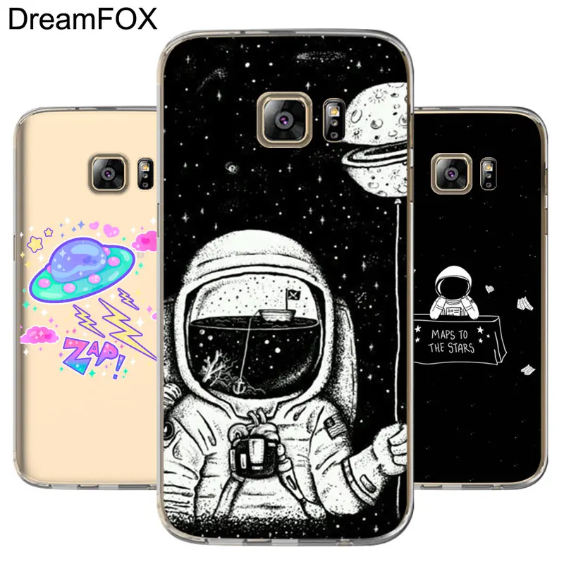 

DREAMFOX M138 Space Astronaut Soft TPU Silicone Case Cover For Samsung Galaxy Note S 3 4 5 6 7 8 9 Edge Plus Grand Prime
