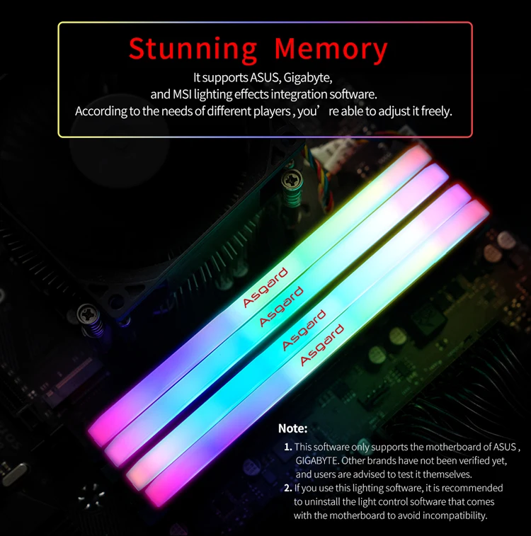 Asagrd Loki w2 seires RGB 8GBx2 3200 МГц DDR4 DIMM memoria ram ddr4 настольная Память ОЗУ для компьютера двухканальный