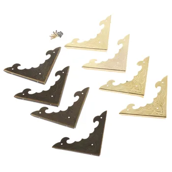 

4Pcs Furniture Fittings Decorative Corner Bracket Jewelry Wood Box Feet Corner Protector Furniture Hardware Antique Bronze/Gold