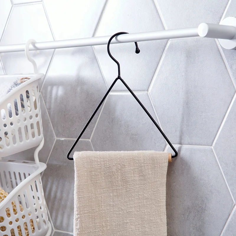 منشفة مطبخ رف الأنسجة حامل لفائف الورق والأوشحة مثلث طبق القماش رف حامل الحمام المرحاض تخزين هوك الخشب المنظم