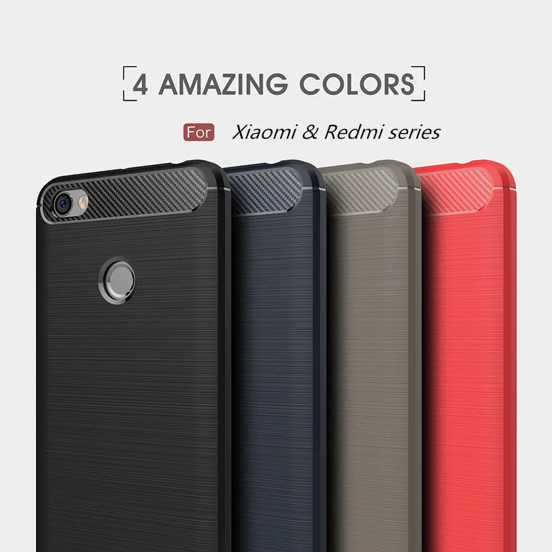 

For Xiaomi 8 A2 Redmi Note 5 Soft Silicone Carbon Fiber Case For Redmi Note5A 4X 4A Max2 Mix2 Pro Mi6 5s Plus 5c