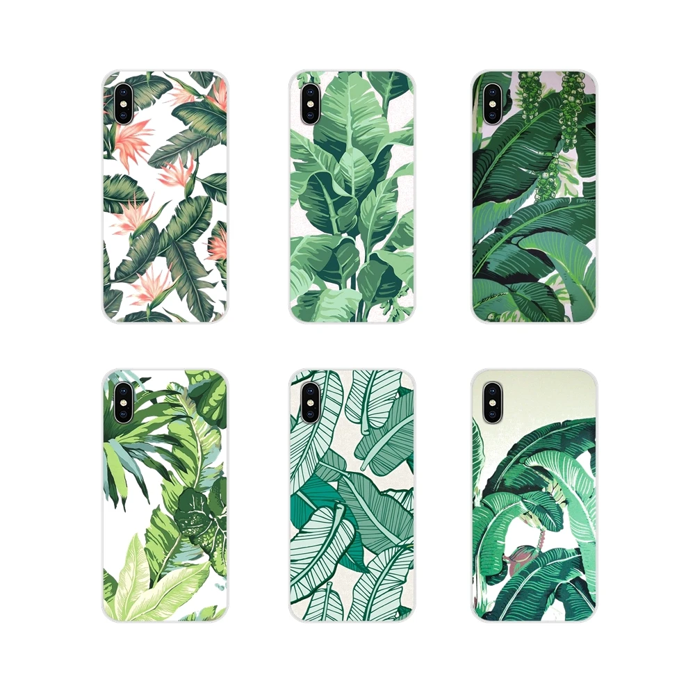Transparent TPU Skin Case Plantain Banana Leaves Plants Cactus For Huawei P Smart Mate Honor 7A 7C 8C 8X 9 P10 P20 Lite Pro Plus | Мобильные