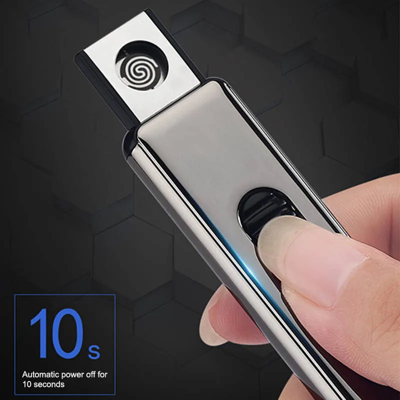 Электронная USB Зажигалка из цинкового сплава подзаряжаемая WilndProof мужские