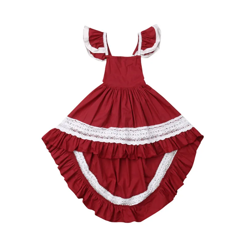 Pudcoco/кружевное платье с рюшами для маленьких девочек вечерние платья без рукавов Пышное Платье нарядные вечерние платья без рукавов для маленьких девочек
