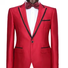 Новейший Свадебный костюм жениха смокинг синий/красный/желтый мужской свадебный костюм Лучший мужской костюм(пиджак+ брюки+ галстук+ платок) B685