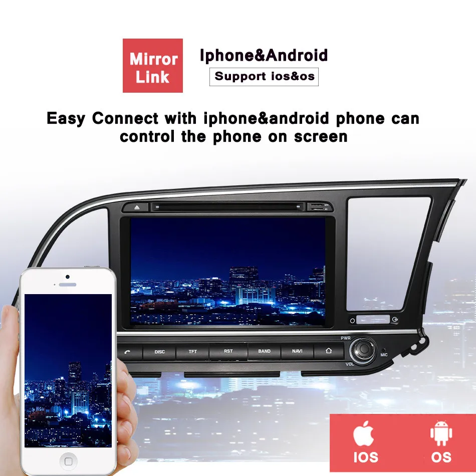 Sale Octa Core Android 9.0 Car Dvd Player For 8" HYUNDAI ELANTRA Avante MD 2016 2017 Gps BT Radio Stereo Audio Video DVR Multimedia 4