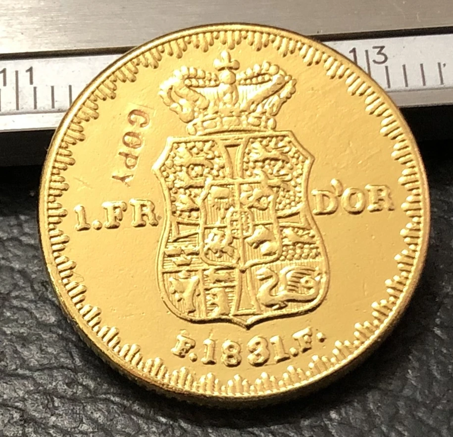 1831 ДАНИЯ 1 Фредерик VI 22K позолоченная копия монеты | Дом и сад