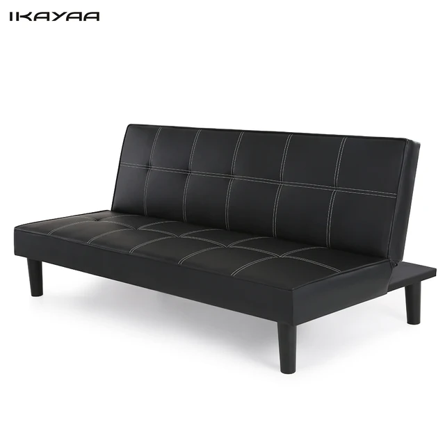 Ikayaa Us De Stock Contemporary Faux Leather Futon Sofa Bed Sleeper Ikayaa Us De Stock Contemporary Faux Leather Futon Sofa Bed Sleeper Convertible 3 Seater Couch