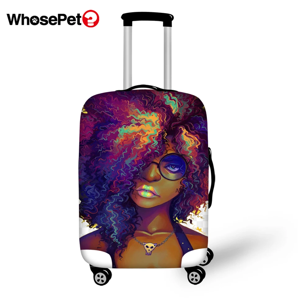 WHOSEPET Travel Luggage Protective Cover African Girls Prints Travel Luggage Cover Dust-proof Anti-scratch Suitcase Thick Covers WHOSEPET Travel Luggage Protective Cover African Girls Prints Travel Luggage Cover Dust-proof Anti-scratch Suitcase Thick Covers