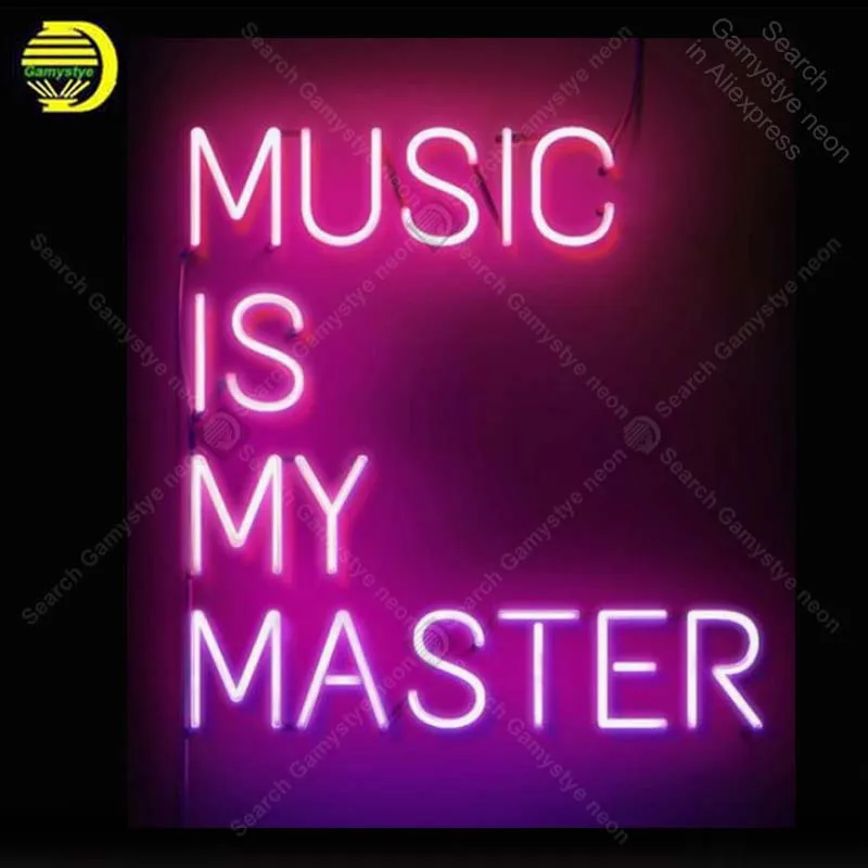 #*Cheap Neon Sign Music is my Master Neon Bulb sign handcraft Beer Bar Bed Room Home neon signboard vintage neon light anuncio luminos