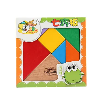 

Children Wooden Jigsaw Board Educational Toys Rainbow Geometry Shape Tangram Blocks Kids Christmas Gift