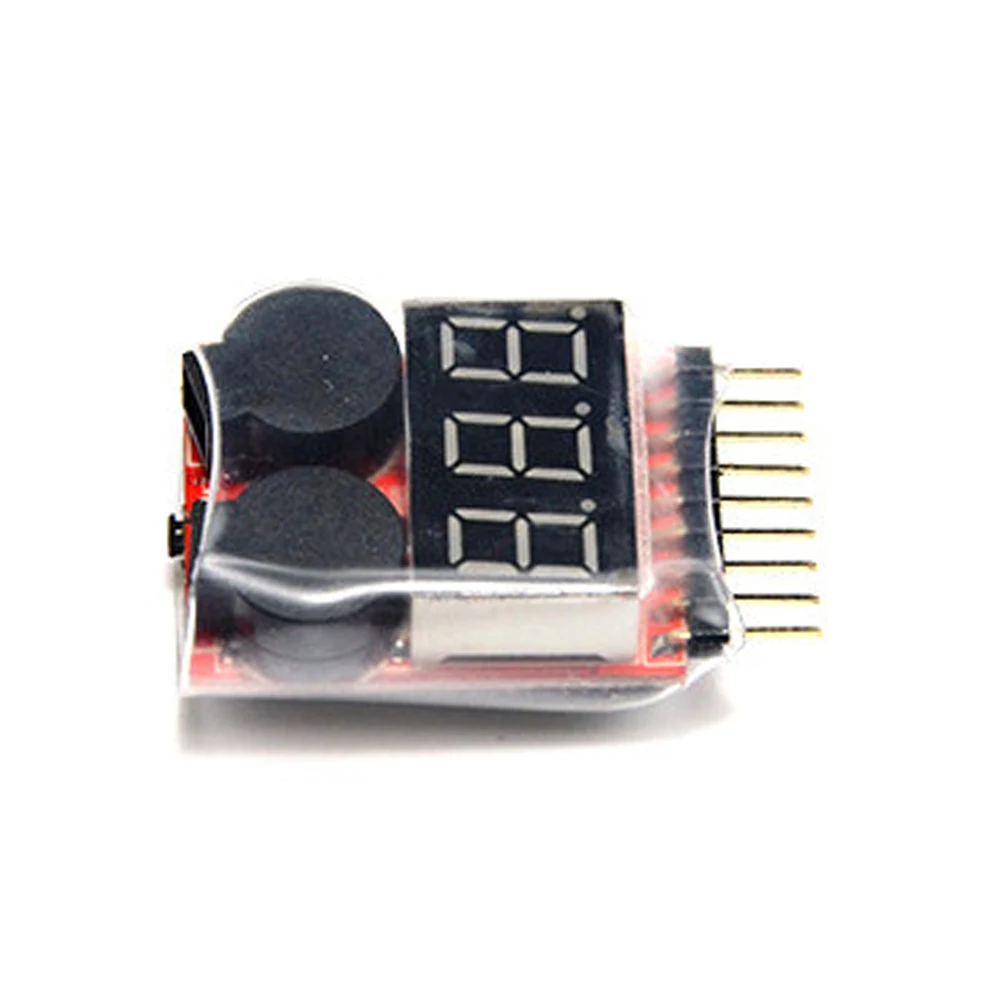 

2019 New RC Lipo Battery Low Voltage Digital 2 IN1 Low Buzzer Alarm 1S-8S Buzzer Indicator Tester LED For Helicopter