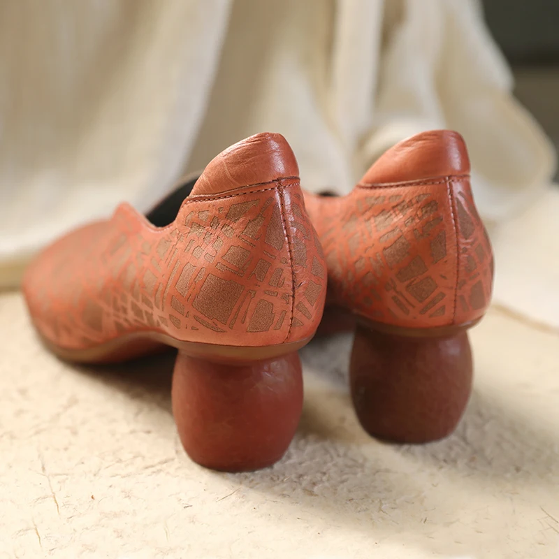 Tayunxing Confort En Main Chaussures Dame La Pompes Rétro Cuir on Faible Haut Véritable 70 2308 De À Slip Femmes Talon q5qnwOTrXx