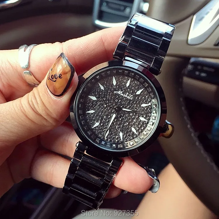Hot Sale Top Quality Women Watches Luxury Steel Full Rhinestone Wristwatch Lady Crystal Dress Watches Gold 2