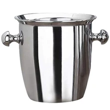 LBER Stainless Steel Thickened Red Wine Ice-Pail Cooler Box Portable Champagne Ice Bucket Serveware for Party Home Reception