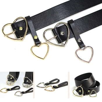 

YJSFG HOUSE Women belt Fashion PU Leather Metal Heart Pin Buckle belt Party Dress Decor Waistband Women belt size 105 cm