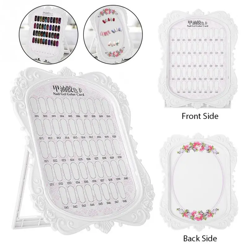 

Nail Gel Polish Color Card Nail Display Full Color Rack Card Boards Practice 48 Colors Show Case Books Practice Manicure Tool