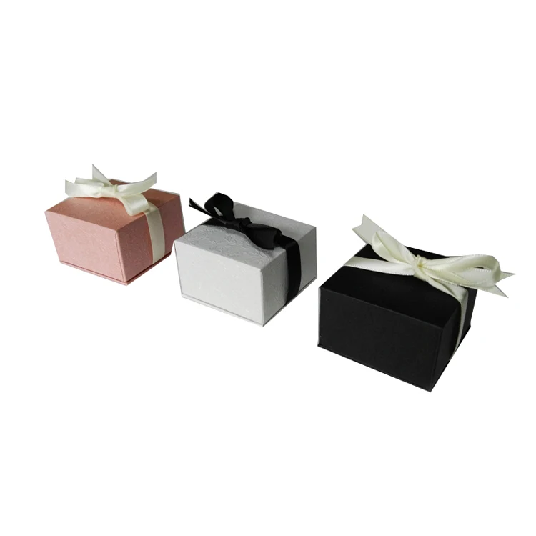 

Square jewelry organizer box Ribbon Ring Paper Box 70pcs/lot Jewelry Packaging for Earring Box For Jewelry (Customized LoGo)