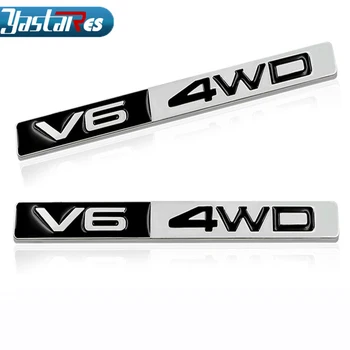 

3D Metal V6 4WD Emblem Badge Car sticker engine displacement Decal For Toyota corolla avensis rav4 auris camry yaris Car Styling